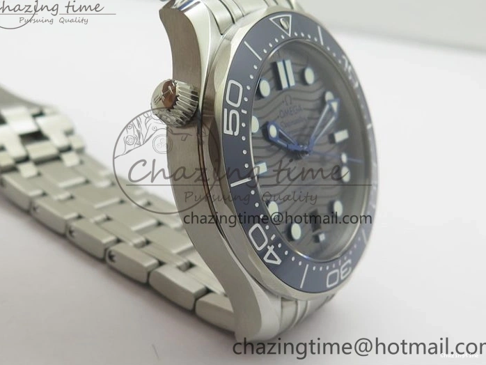 0324 Seamaster Diver 300M ORF 1:1 Best Edition Blue Ceramic Gray Dial on SS Bracelet A HighQuality 7867